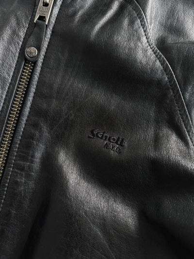 Schott NYC Zip Up Leather Bomber Jacket (S)