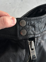 Schott NYC Zip Up Leather Bomber Jacket (S)