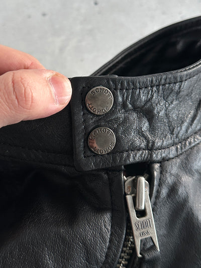Schott NYC Zip Up Leather Bomber Jacket (S)