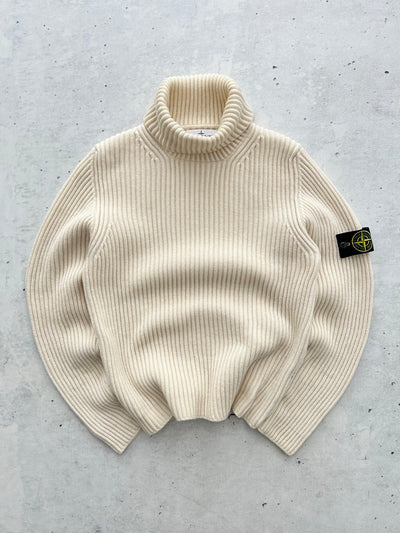 00's Stone Island Chunky Turtle Neck Jumper (S)