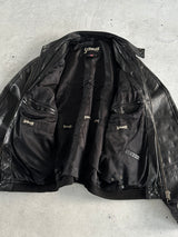 Schott NYC Zip Up Leather Bomber Jacket (S)
