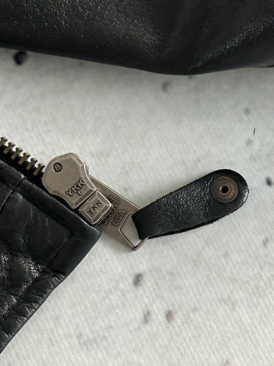 Schott NYC Zip Up Leather Bomber Jacket (S)