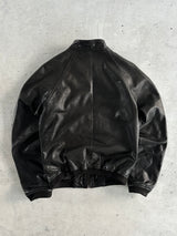 Schott NYC Zip Up Leather Bomber Jacket (S)