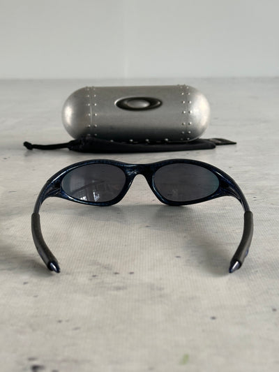 00's Oakley Minute 1.0 Blue Marble / Red Iridium Sunglasses (One Size)