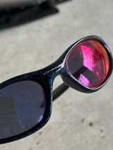 00's Oakley Minute 1.0 Blue Marble / Red Iridium Sunglasses (One Size)