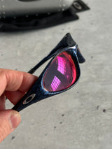 00's Oakley Minute 1.0 Blue Marble / Red Iridium Sunglasses (One Size)