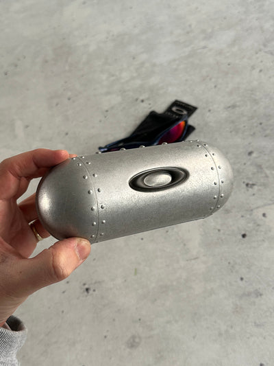 00's Oakley Minute 1.0 Blue Marble / Red Iridium Sunglasses (One Size)