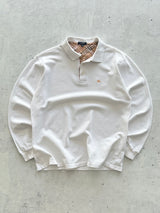 90's Burberry Nova Check Long Sleeve Polo Shirt (S)