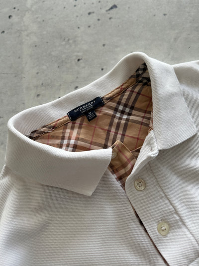 90's Burberry Nova Check Long Sleeve Polo Shirt (S)