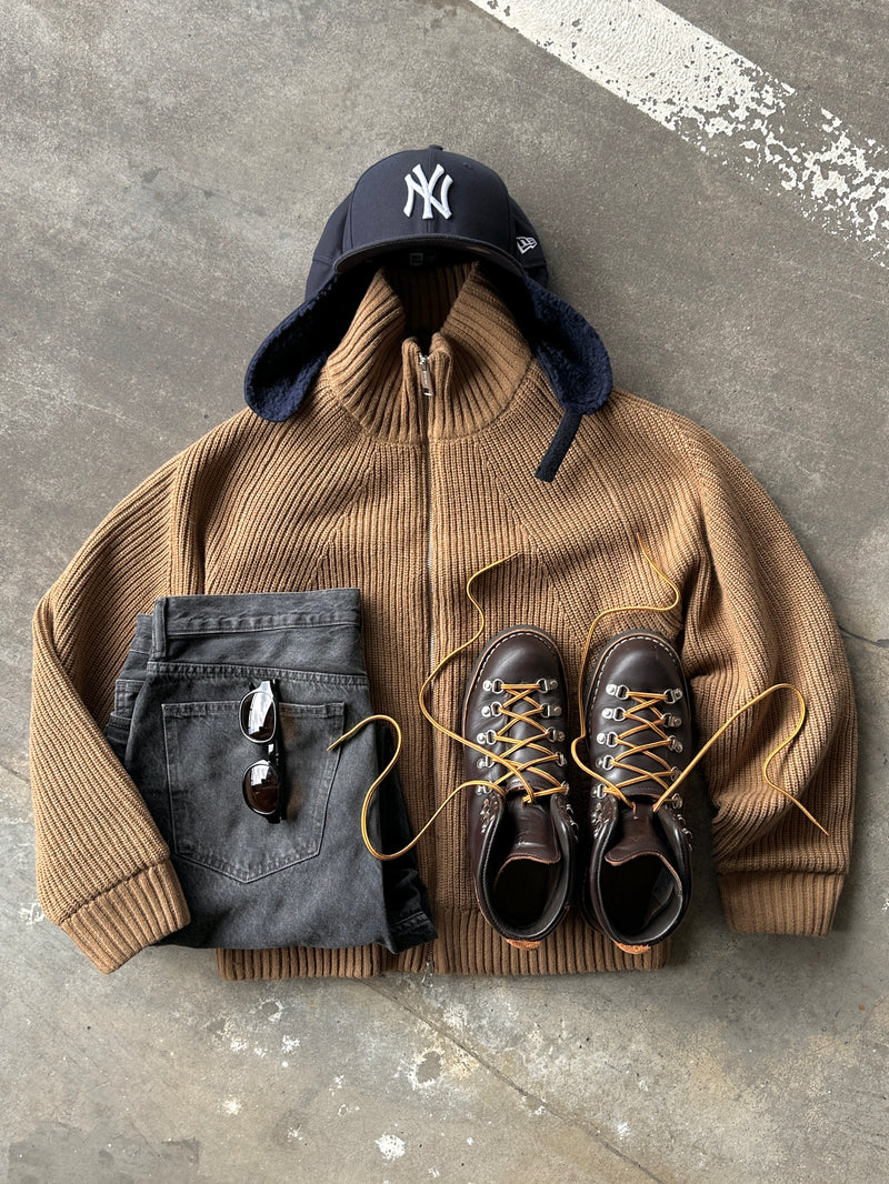 Carhartt WIP Banley Chunky Knit Zip Up Jumper / Jacket (S/M)