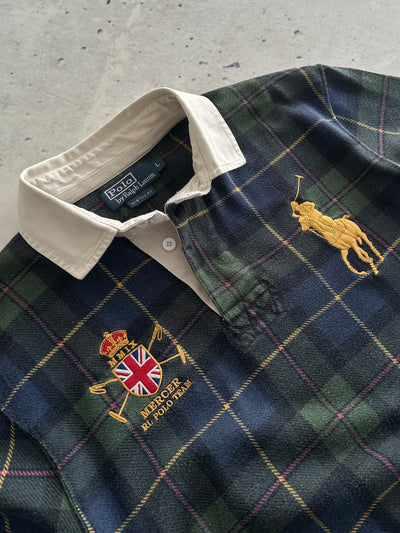 Ralph Lauren Big Logo Heavyweight Tartan Rugby Shirt (L)