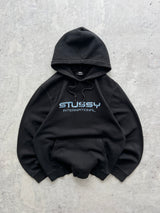 Stussy International Embroidered Spell Out Pullover Hoodie (L)