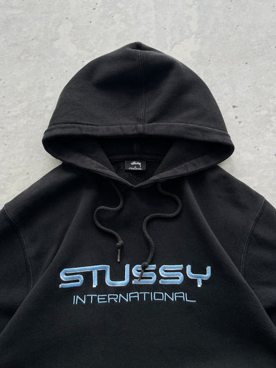 Stussy International Embroidered Spell Out Pullover Hoodie (L)