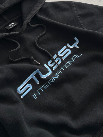 Stussy International Embroidered Spell Out Pullover Hoodie (L)