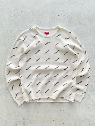 AW/15 Supreme Waffle Thermal Long Sleeve T Shirt (M)