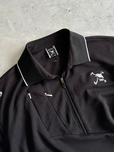 00's Oakley 1/4 Zip Embroidered Eclipse Polo Shirt (M)
