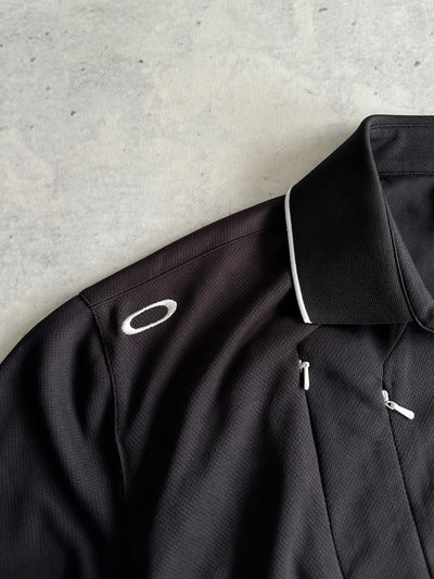 00's Oakley 1/4 Zip Embroidered Eclipse Polo Shirt (M)