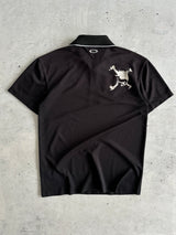 00's Oakley 1/4 Zip Embroidered Eclipse Polo Shirt (M)