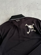 00's Oakley 1/4 Zip Embroidered Eclipse Polo Shirt (M)