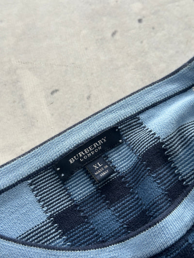 00's Burberry Nova Check Crewneck Knit Jumper (L)