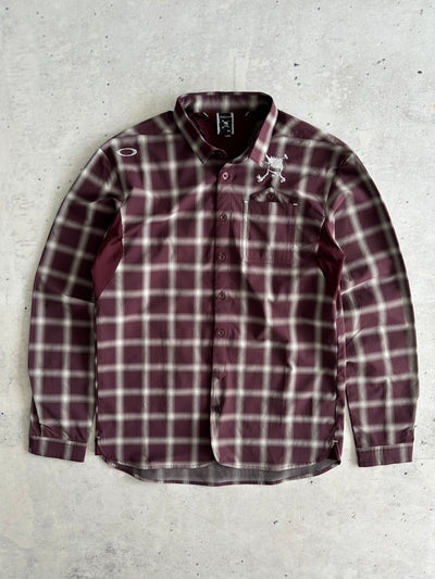 00's Oakley Embroidered Eclipse Plaid long Sleeve Shirt (M)