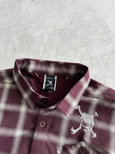 00's Oakley Embroidered Eclipse Plaid long Sleeve Shirt (M)