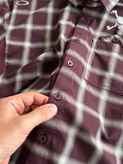 00's Oakley Embroidered Eclipse Plaid long Sleeve Shirt (M)