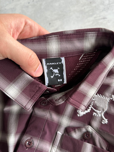 00's Oakley Embroidered Eclipse Plaid long Sleeve Shirt (M)