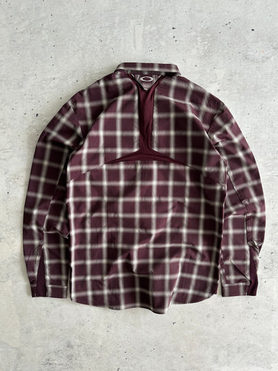 00's Oakley Embroidered Eclipse Plaid long Sleeve Shirt (M)