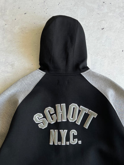 Schott NYC Heavyweight Zip Up scuba Hoodie (L)