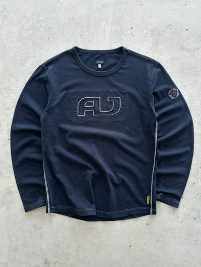 00's Armani Jeans Embroidered AJ Long Sleeve T Shirt (S)