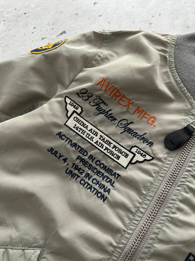 Avirex MA-1 Embroidered Patch Zip Up Bomber Jacket (Women's S)