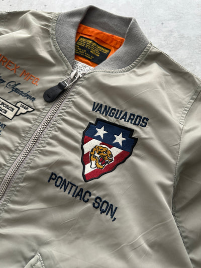 Avirex MA-1 Embroidered Patch Zip Up Bomber Jacket (Women's S)