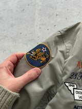 Avirex MA-1 Embroidered Patch Zip Up Bomber Jacket (Women's S)