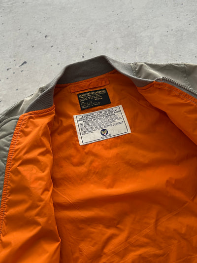 Avirex MA-1 Embroidered Patch Zip Up Bomber Jacket (Women's S)