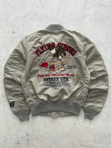 Avirex MA-1 Embroidered Patch Zip Up Bomber Jacket (Women's S)