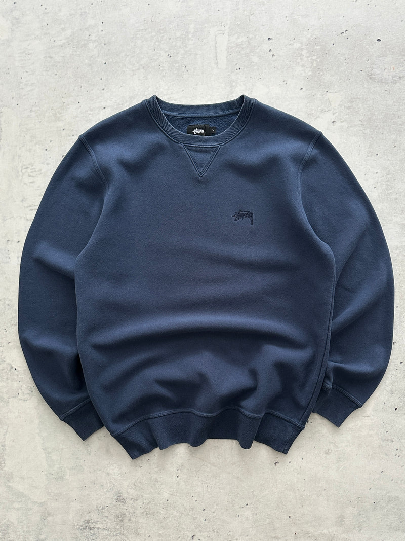 Stussy Embroidered Script Heavyweight Crewneck Sweatshirt (L)