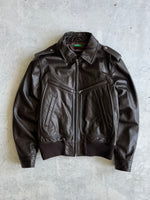 United colours of Benetton Zip Up collared Leather Jacket (M)