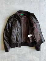 United colours of Benetton Zip Up collared Leather Jacket (M)