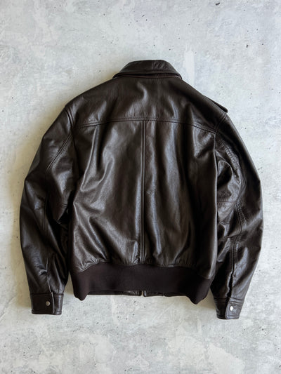 United colours of Benetton Zip Up collared Leather Jacket (M)