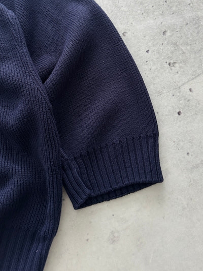 00's Burberry Spell Out Chunky Knit Crewneck Jumper (M)