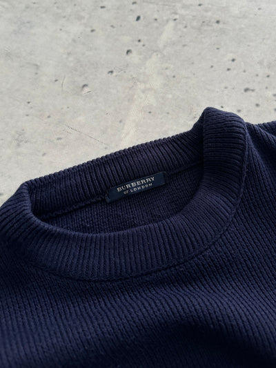 00's Burberry Spell Out Chunky Knit Crewneck Jumper (M)