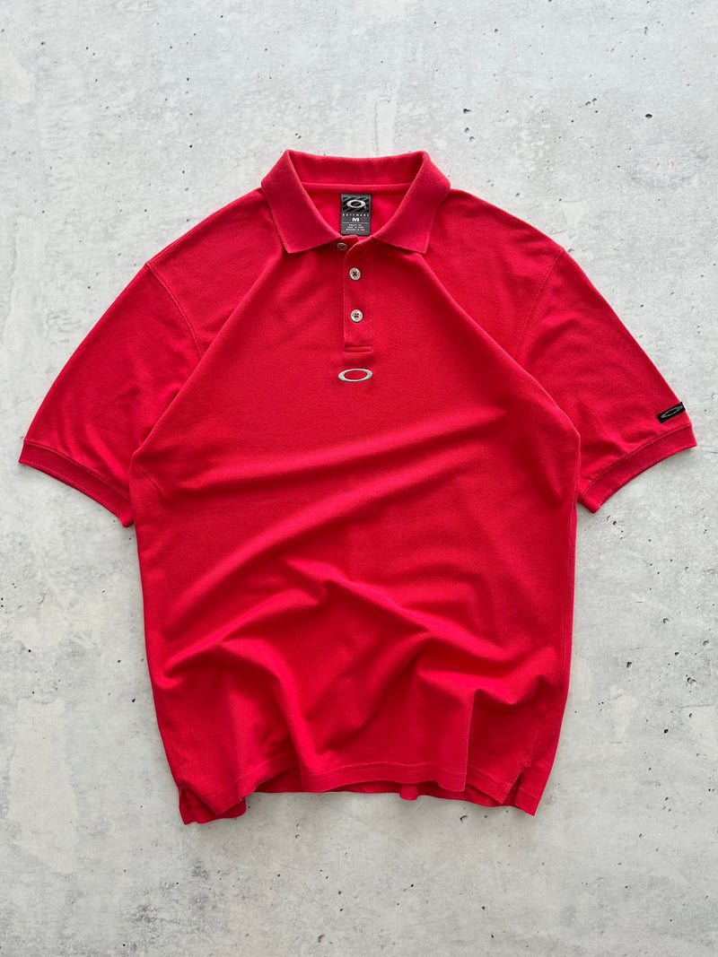 00's Oakley Embroidered Logo Polo Shirt (L)