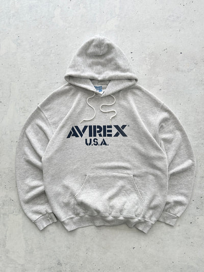 Vintage Avirex Spell Out stencil Pullover Hoodie (L)