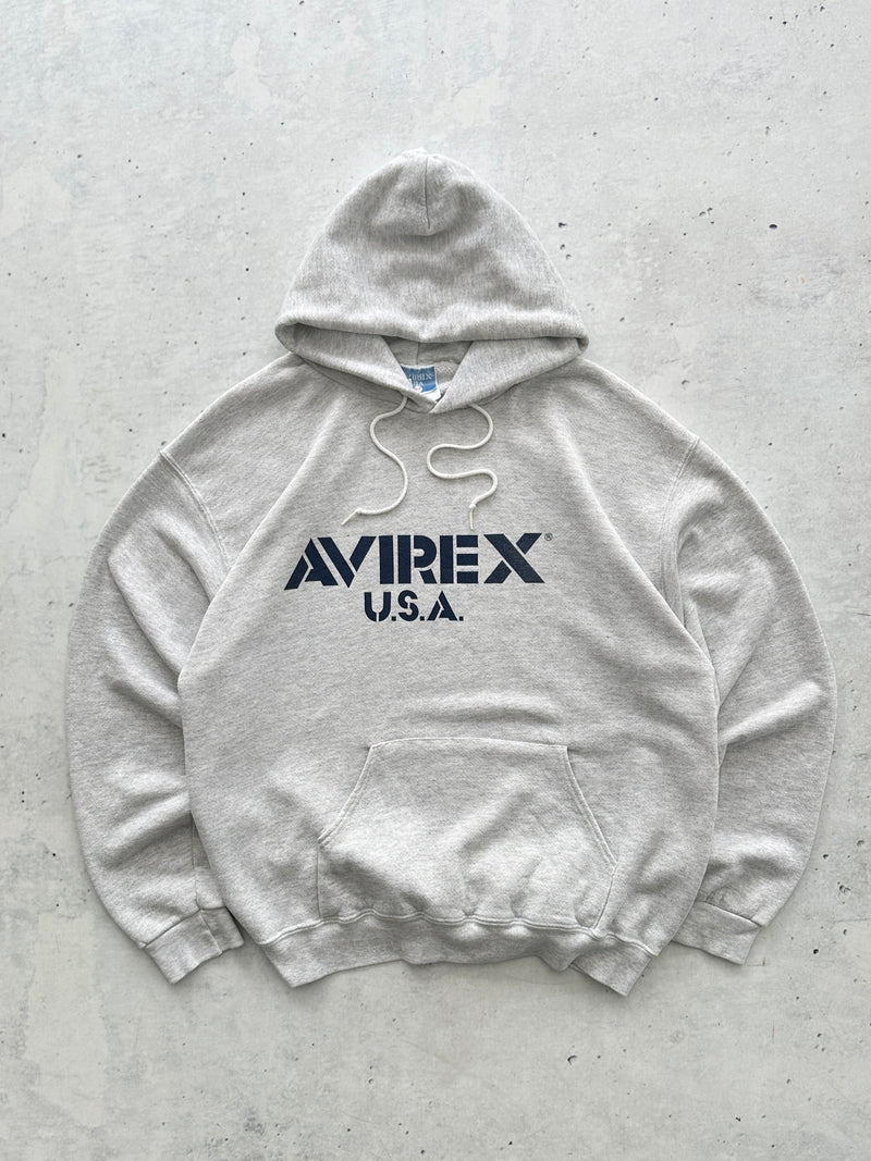 Vintage Avirex Spell Out stencil Pullover Hoodie (L)