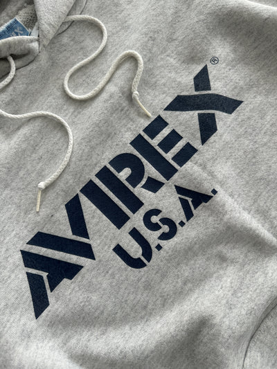 Vintage Avirex Spell Out stencil Pullover Hoodie (L)