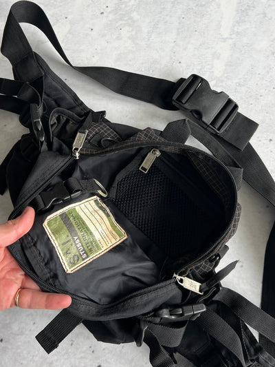 90's Stussy reflective grid Crossbody Bag (One Size)