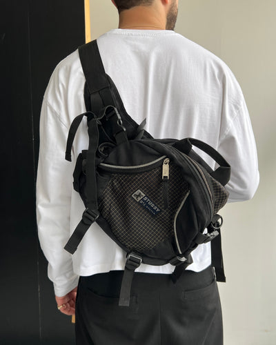 90's Stussy reflective grid Crossbody Bag (One Size)