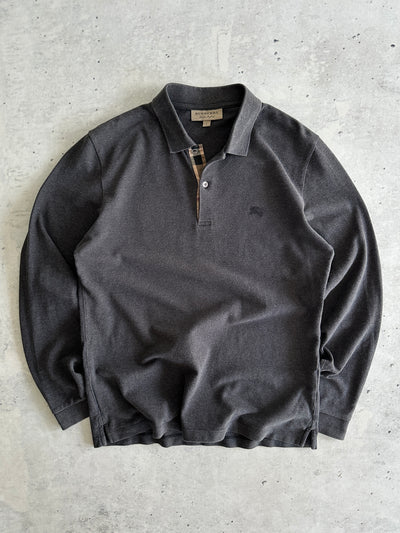 Burberry Nova Check Long Sleeve Polo Shirt (M)
