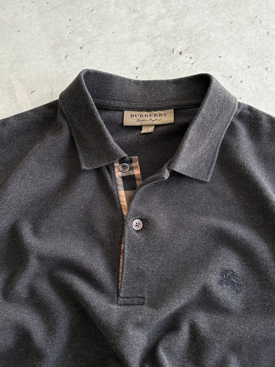 Burberry Nova Check Long Sleeve Polo Shirt (M)